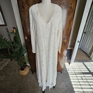 Johnny Was Cream Lace Maxi Dress